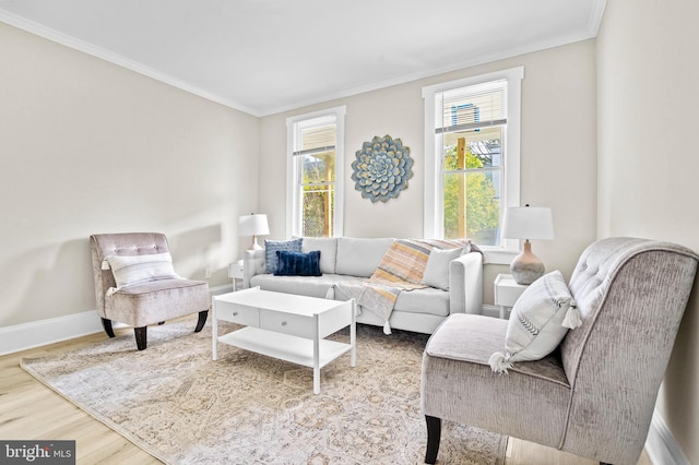 3414 Old York Rd, Baltimore, MD 21218 - living area featuring wood finished floors, crown molding, and baseboards