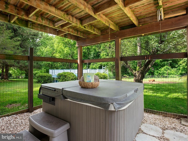 635 Teton Ct, Lothian, MD 20711 - view of patio featuring a hot tub