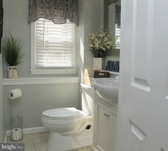 126 Devon Rd, Cinnaminson, NJ 08077 - half bath with vanity and tile patterned flooring