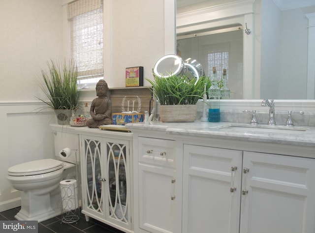 126 Devon Rd, Cinnaminson, NJ 08077 - bathroom with wallpapered walls and double vanity