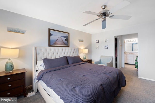 1 Brady Cir, Middletown, DE 19709 - bedroom with carpet floors, a ceiling fan, and connected bathroom