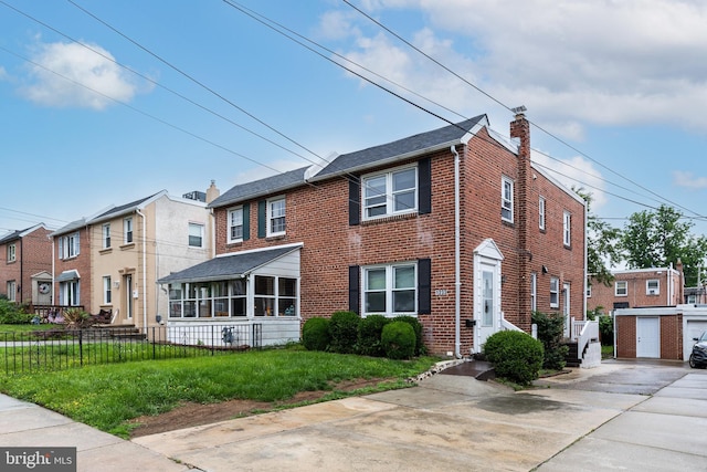 1233 Roosevelt Dr Unit 100, Havertown, PA 19083 - view of front facade with a chimney and brick siding