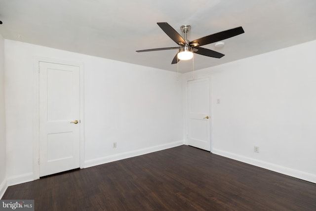 1233 Roosevelt Dr Unit 100, Havertown, PA 19083 - empty room with dark wood-style flooring, ceiling fan, and baseboards
