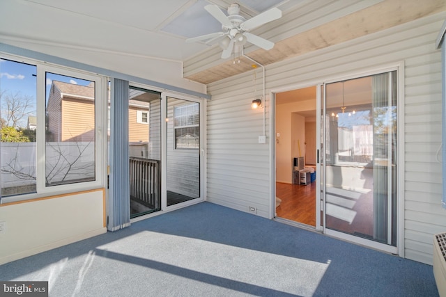 8078 Outing Ave, Pasadena, MD 21122 - unfurnished sunroom with a ceiling fan and healthy amount of natural light