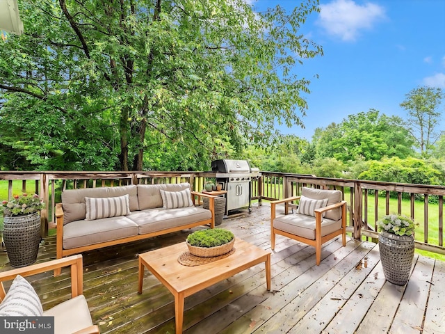 10694 Salem Ave, Thurmont, MD 21788 - deck with outdoor lounge area and a grill