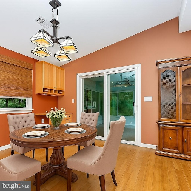 10694 Salem Ave, Thurmont, MD 21788 - dining space with vaulted ceiling and light wood finished floors