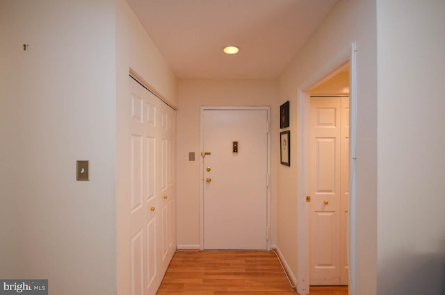 6317 Park Heights Ave Unit 310, Baltimore, MD 21215 - corridor with light wood-type flooring, recessed lighting, and baseboards