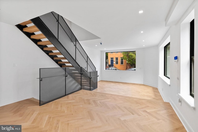 2301 Naudain St, Philadelphia, PA 19146 - stairs featuring baseboards and recessed lighting