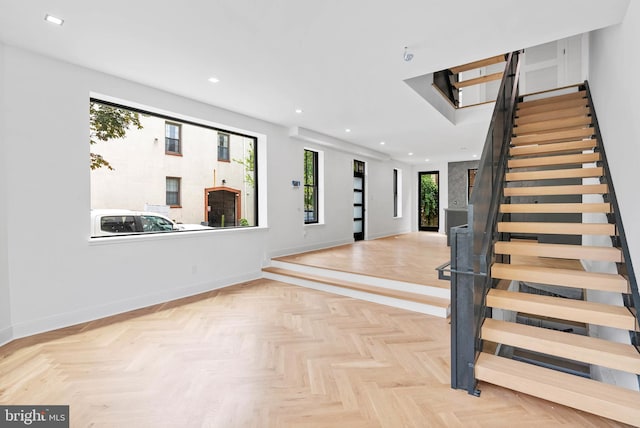 2301 Naudain St, Philadelphia, PA 19146 - foyer with baseboards, recessed lighting, and stairs