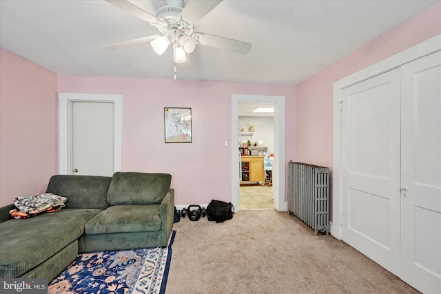 133 S Prospect Ave, Baltimore, MD 21228 - living room with carpet floors and ceiling fan