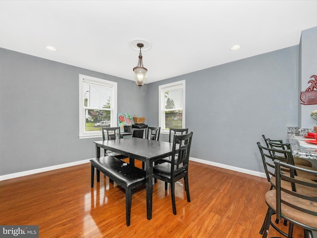3812 Callaway Ave, Baltimore, MD 21215 - dining space with light wood-style floors, baseboards, and recessed lighting