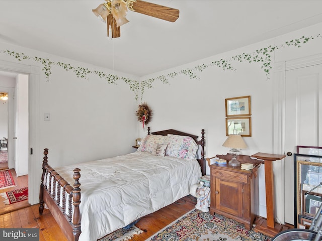 140 Delaware Ave, Laurel, DE 19956 - bedroom featuring hardwood / wood-style flooring and ceiling fan
