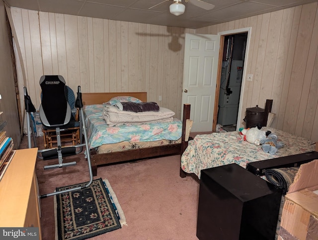 9933 Hoovers Hill Rd, Huntingdon, PA 16652 - bedroom with carpet and wood walls