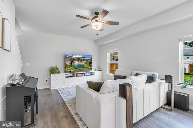 9307 Cedar Forest Dr, Fredericksburg, VA 22408 - living area featuring ceiling fan and light wood-type flooring