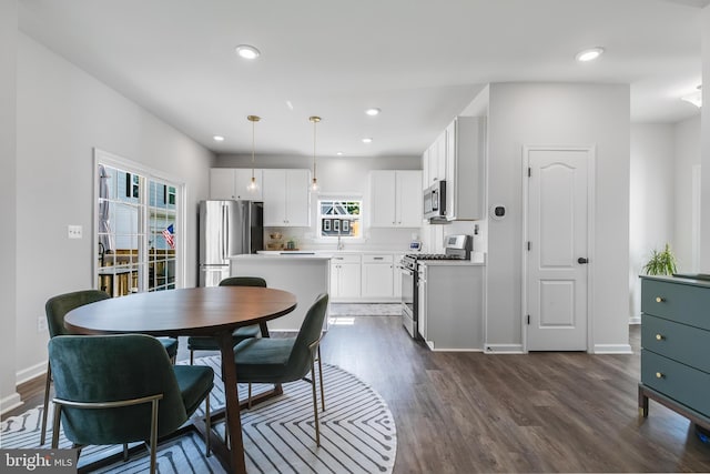 9307 Cedar Forest Dr, Fredericksburg, VA 22408 - dining space featuring dark wood finished floors and recessed lighting