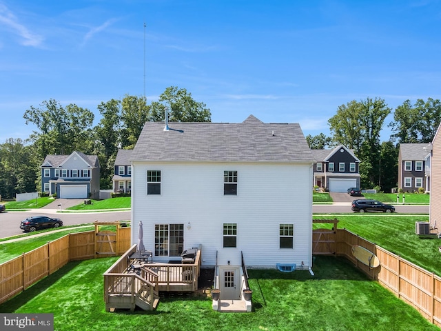 9307 Cedar Forest Dr, Fredericksburg, VA 22408 - rear view of property with a deck and a fenced backyard