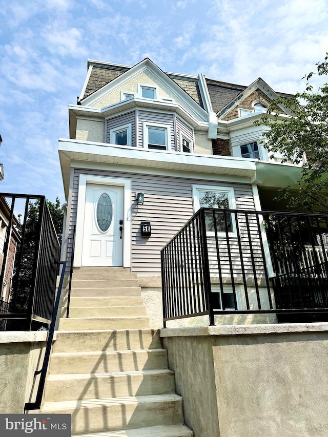 56 E Tulpehocken St, Philadelphia, PA 19144 - view of front facade featuring stairs and entry steps