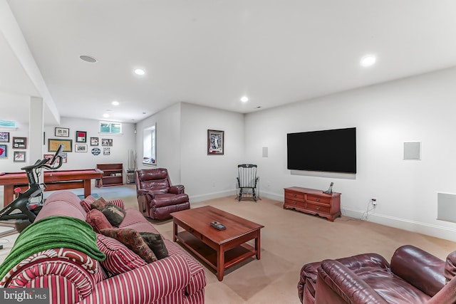 217 Valley Ridge Rd, Haverford, PA 19041 - living area featuring carpet, recessed lighting, and billiards