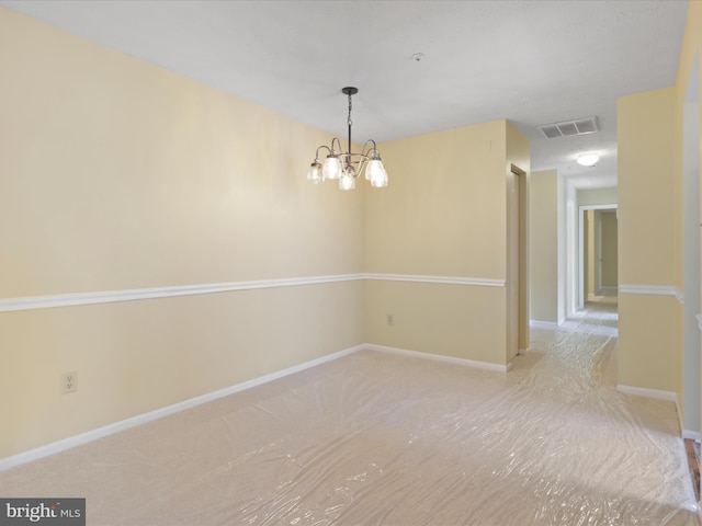 4514 Running Deer Way Unit 390A, Bowie, MD 20720 - carpeted spare room featuring a chandelier and baseboards