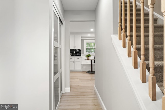 2 Tall Timber Ln, Burlington, NJ 08016 - corridor featuring light wood-style flooring, stairs, and recessed lighting