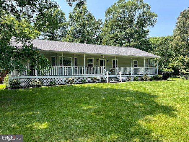 16010 Newbys Shop Rd, Elkwood, VA 22718 - view of front of property featuring a porch, a front lawn, and a shingled roof
