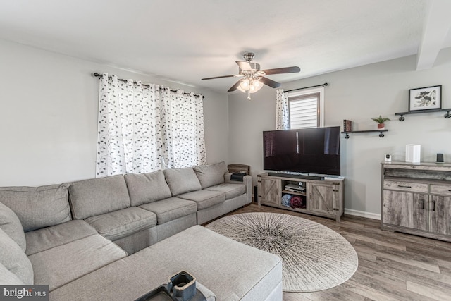 23 Ridge Ave, Hanover, PA 17331 - living area with ceiling fan, wood finished floors, and baseboards