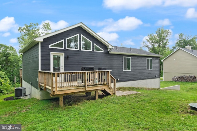 2554 High Top Rd, Linden, VA 22642 - rear view of property with a wooden deck and a lawn