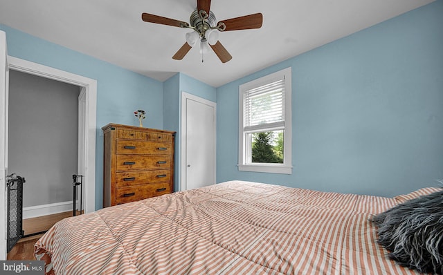 320 Pearl Ave, Horsham, PA 19044 - bedroom with wood finished floors, baseboards, and ceiling fan