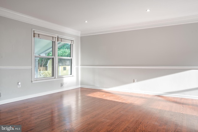 2413 Childs Ln, Alexandria, VA 22308 - empty room featuring crown molding, wood finished floors, and recessed lighting