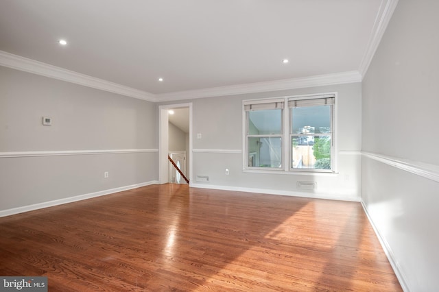 2413 Childs Ln, Alexandria, VA 22308 - unfurnished room featuring wood finished floors, crown molding, and recessed lighting