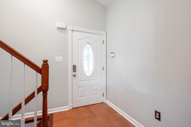 2413 Childs Ln, Alexandria, VA 22308 - foyer with light tile patterned floors and stairs