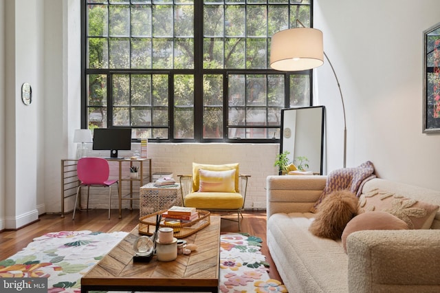 2429 Locust St Unit 217, Philadelphia, PA 19103 - living area featuring wood finished floors and baseboards