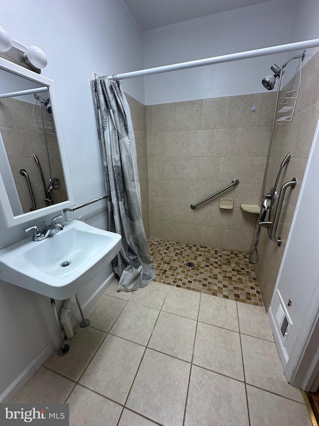 1924 S 21st St, Philadelphia, PA 19145 - full bathroom with tiled shower and tile patterned flooring