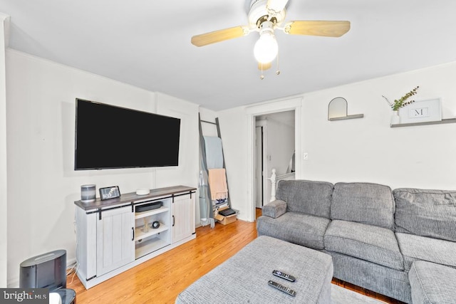 73 Fairfield Ave, Lawrence, NJ 08648 - living room with light wood finished floors and a ceiling fan
