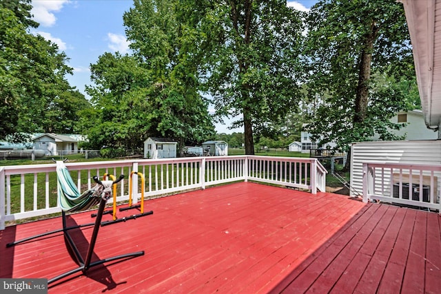 2569 N Independence Dr, Montross, VA 22520 - wooden deck featuring a shed and a fenced backyard