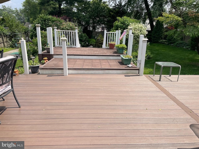 6936 Cedar Ave, Pennsauken, NJ 08109 - wooden terrace with a lawn
