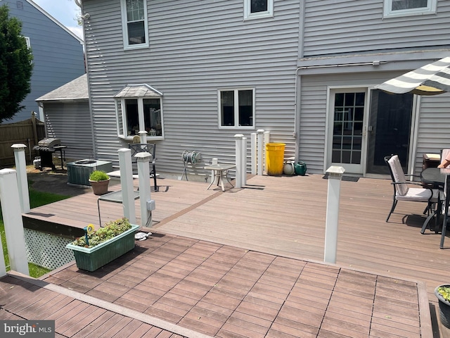 6936 Cedar Ave, Pennsauken, NJ 08109 - wooden deck with area for grilling
