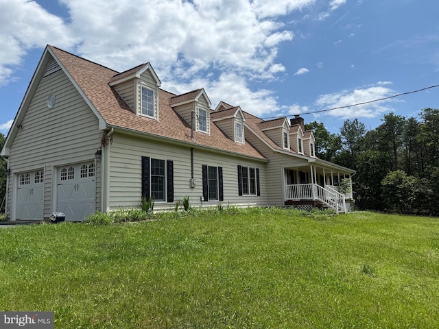 7519 N Frederick Pike, Cross Junction, VA 22625 - view of home's exterior with covered porch, a yard, and roof with shingles