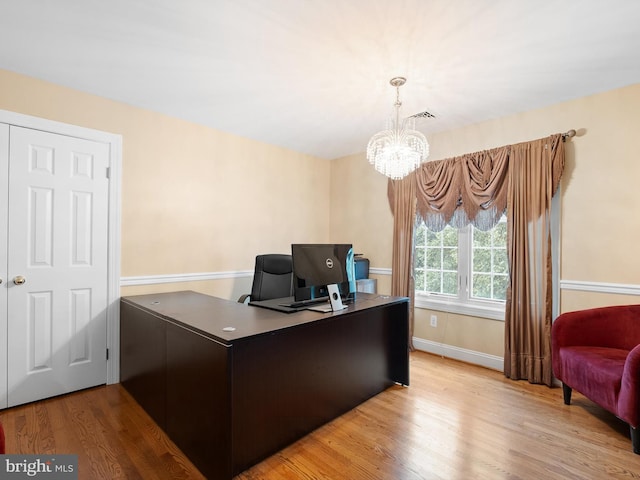 2 N Pheasants Rdg N, Wilmington, DE 19807 - office space featuring a chandelier, light wood finished floors, and baseboards