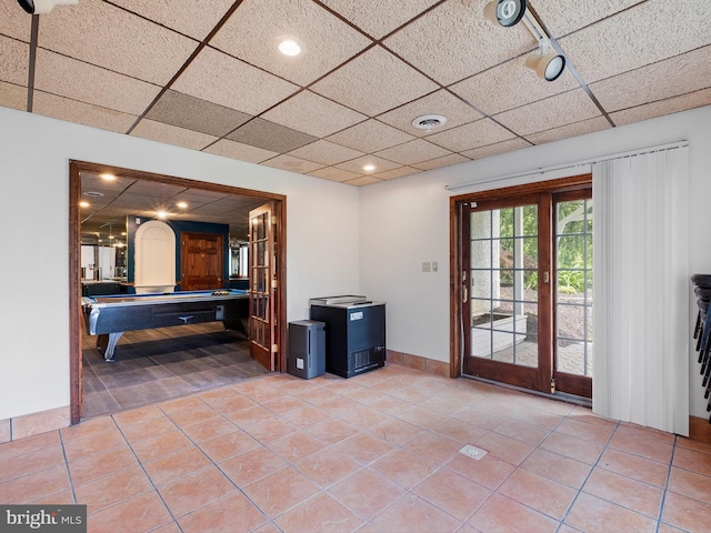 2 N Pheasants Rdg N, Wilmington, DE 19807 - game room featuring billiards, tile patterned floors, a drop ceiling, baseboards, and recessed lighting