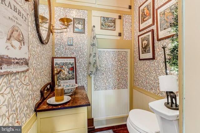 2355 Little Rd, Perkiomenville, PA 18074 - bathroom featuring wallpapered walls and wainscoting
