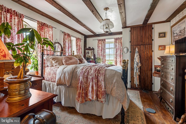 2355 Little Rd, Perkiomenville, PA 18074 - bedroom featuring beamed ceiling and wood finished floors
