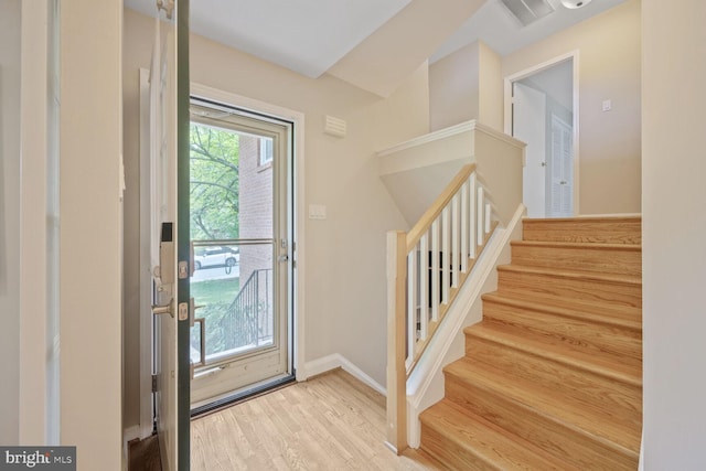 10412 Kinloch Rd, Silver Spring, MD 20903 - entryway with stairway and wood finished floors