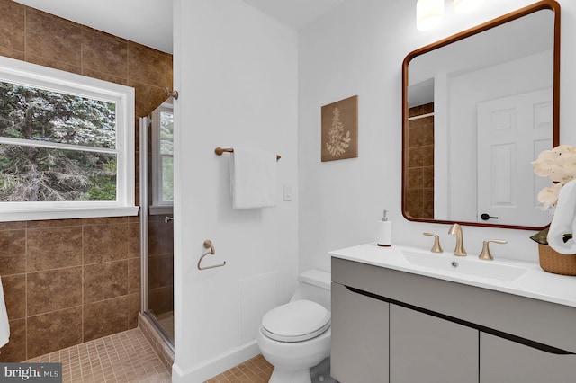 2725 Woodridge Ct, West Friendship, MD 21794 - full bath with a shower stall, vanity, and tile patterned flooring