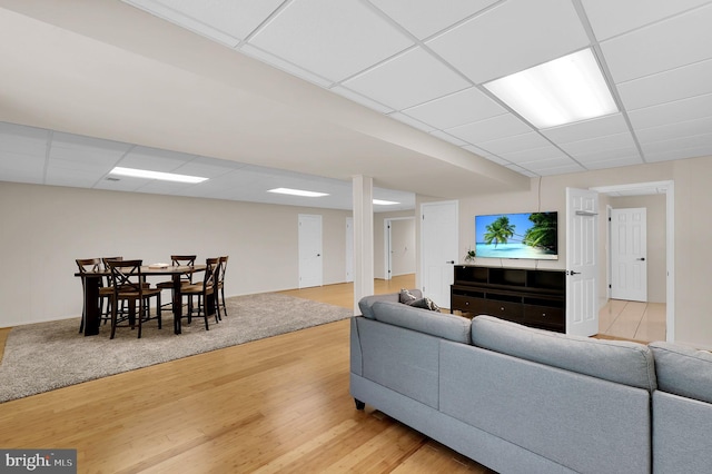 2725 Woodridge Ct, West Friendship, MD 21794 - living room with a drop ceiling and light wood-type flooring