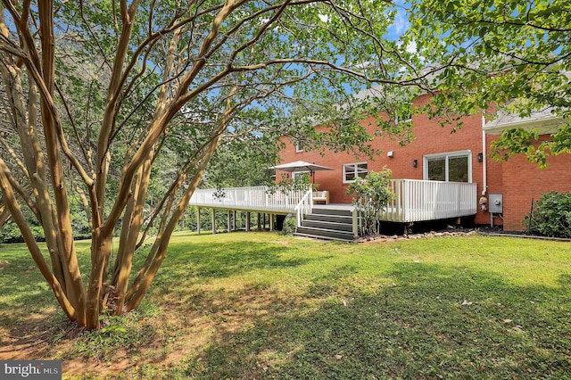 2725 Woodridge Ct, West Friendship, MD 21794 - view of green lawn with a deck