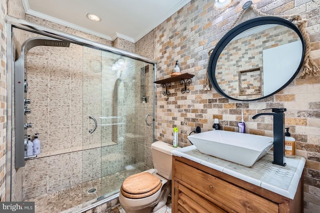 23 Penny Ln Unit 23, Baltimore, MD 21209 - full bath featuring crown molding, vanity, and a stall shower