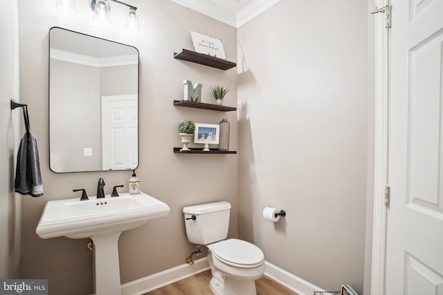 18510 Barton Creek Pl, Leesburg, VA 20176 - bathroom with ornamental molding and wood finished floors