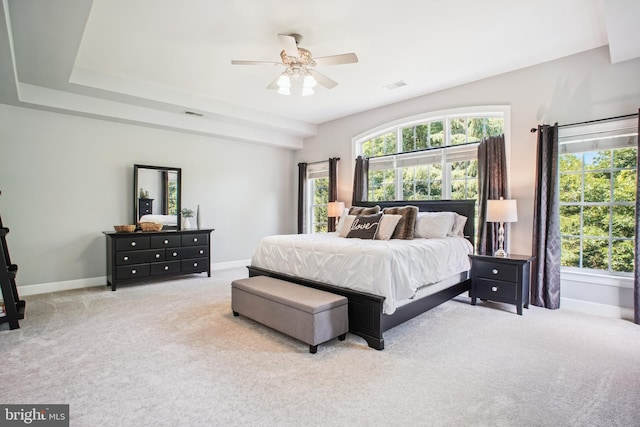 18510 Barton Creek Pl, Leesburg, VA 20176 - bedroom with light colored carpet and a ceiling fan