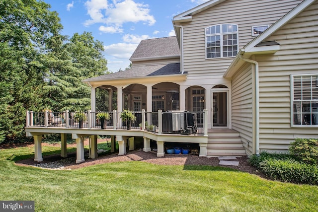 18510 Barton Creek Pl, Leesburg, VA 20176 - deck featuring a yard
